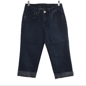Jag Capri Cuffed Jeans Womens 2 Dark Wash Cotton Denim‎ Cuffed Relaxed